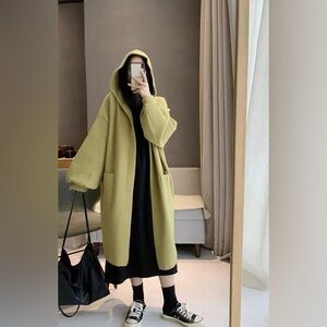 Korea made light yellow long knitwear.